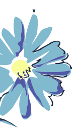 blue and yellow left background flower