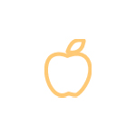 Yellow apple icon on a white background