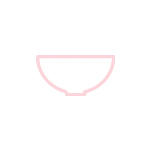 Pink outline of an empty bowl icon