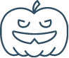 Outlined pumpkin with a smiling face.