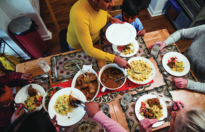 family feeding