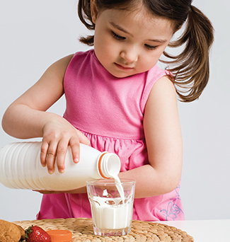 Girl drinking milk