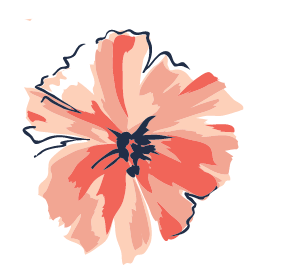 pink left background flower